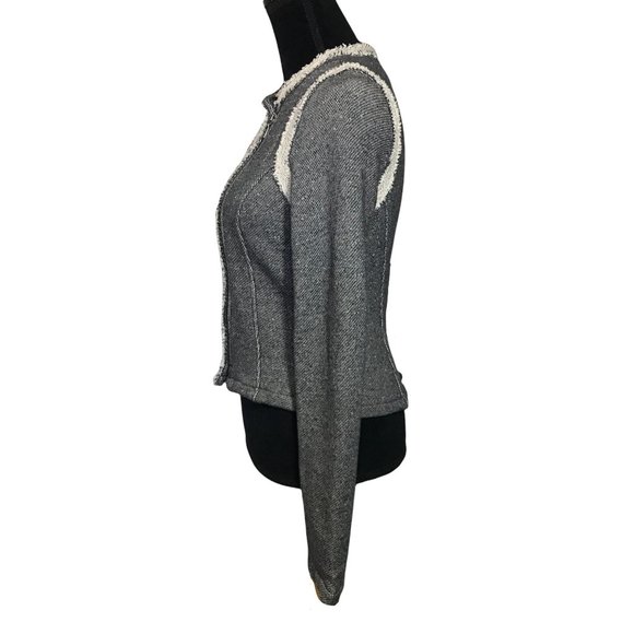 Gap Designed and Crafted Zip Moto Fitted Jacket in  Blue Gray/White - Size XS - Picture 3 of 8